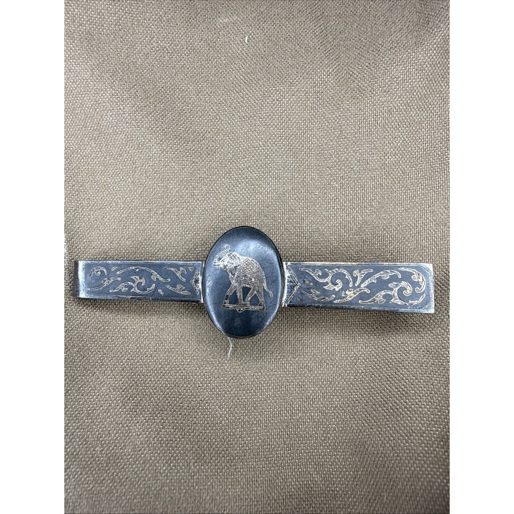 STERLING MALLIN SIAM Elephant Vintage Tie Clip